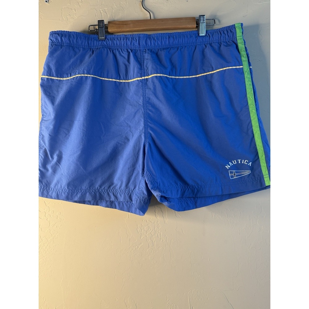Vintage Men's Swim Trunks Large Retro Blue‎ Green Yellow Large Colorblock Preppy